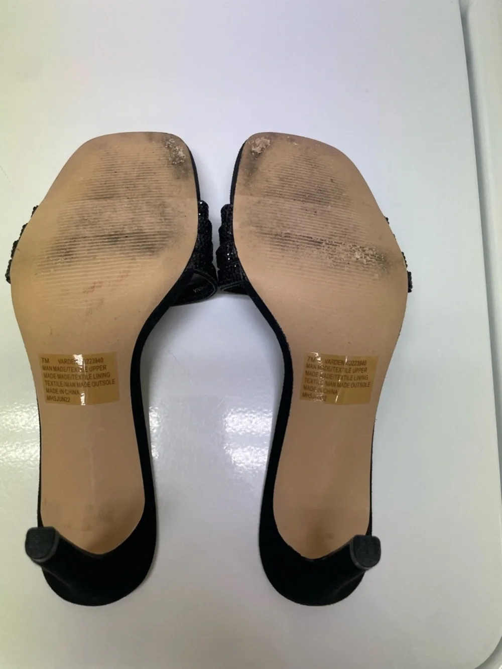 XOXO Black Sparkle Beaded Slide Mules - Picture 6 of 6